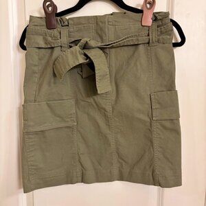 Like New, Khaki Green, Belted, Utility Skirt from LOFT in Petite Size 2